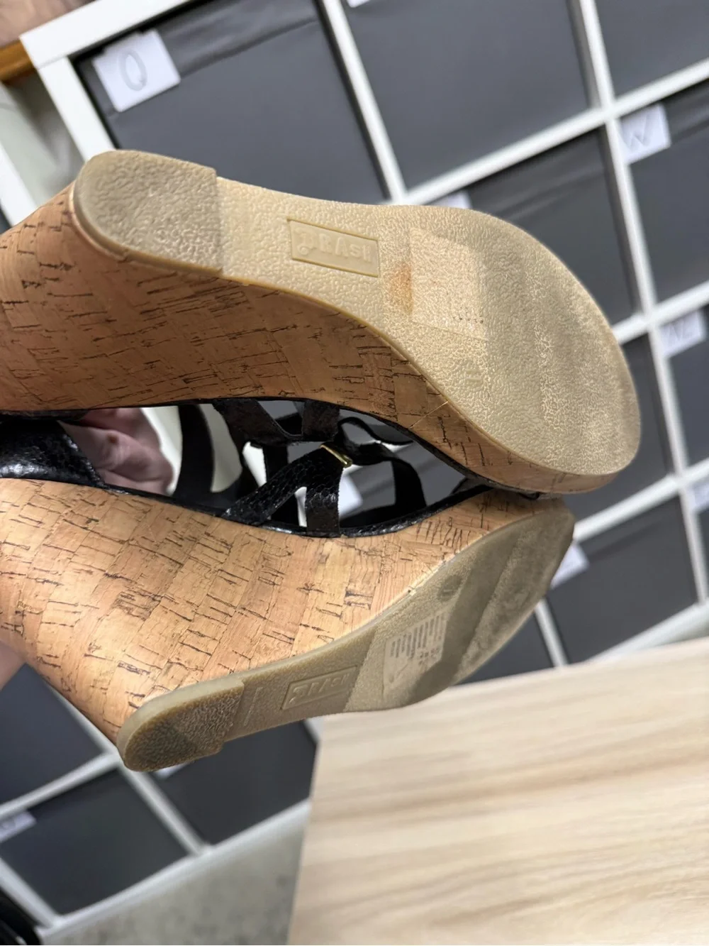Brash Black Strappy Gladiator Cork Wedge Sandals Y2K